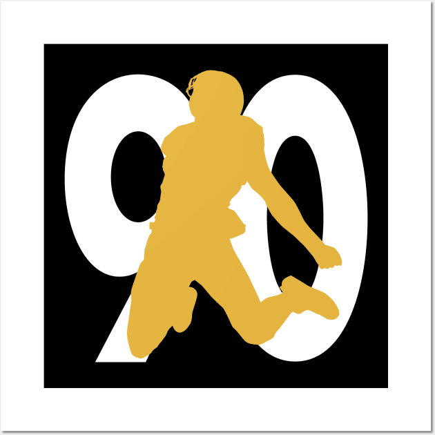 the number 90 tj watt 2 Wall Art by rsclvisual